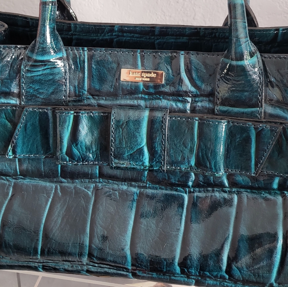 SOLD Kate Spade Teal Leather Tote